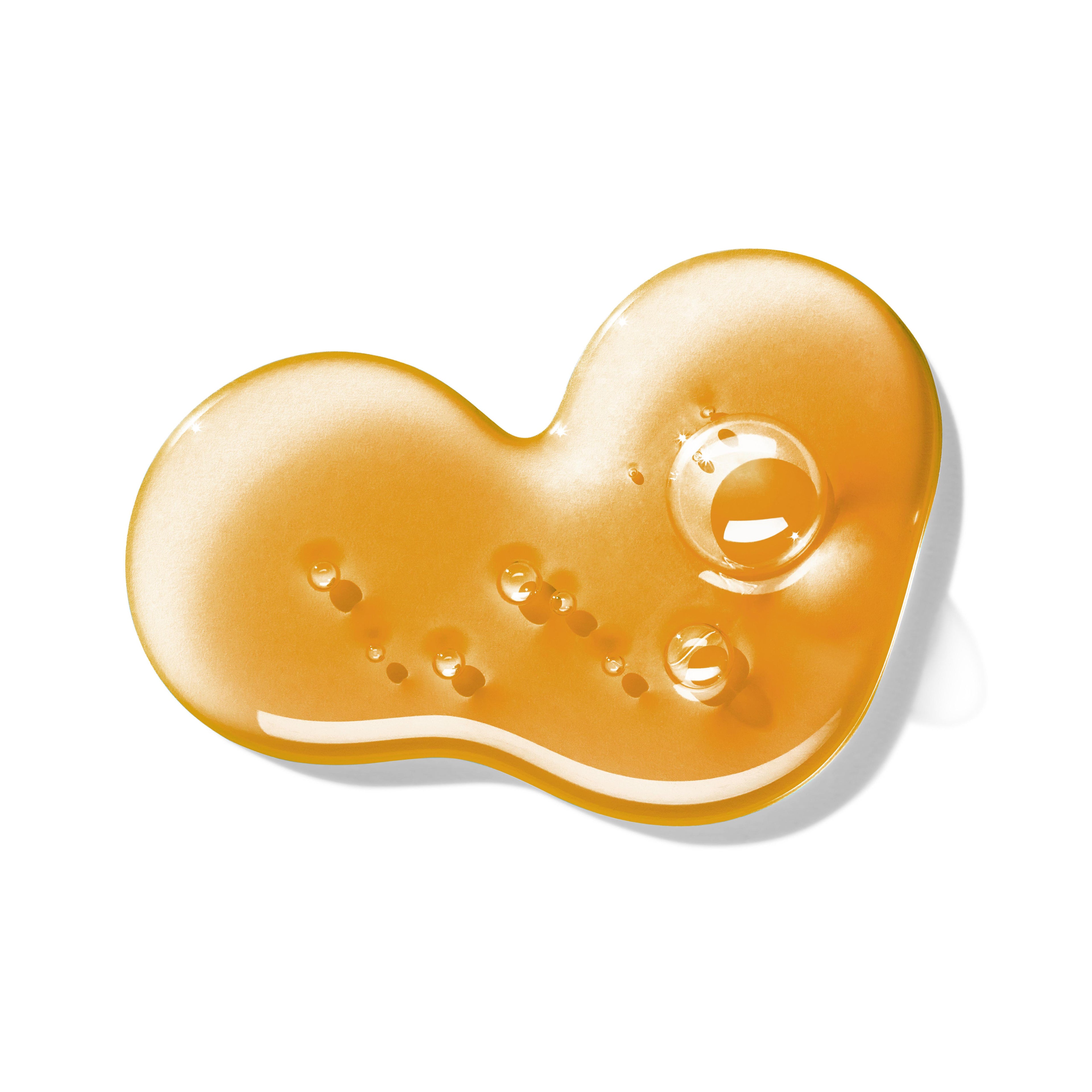 A glossy, orange gel with a smooth texture and few air bubbles—evoking houtige douchegel—abstractly shaped on white, features MoltonBrown Nederlands Tobacco Absolute Bad- & Douchegel 300ml.