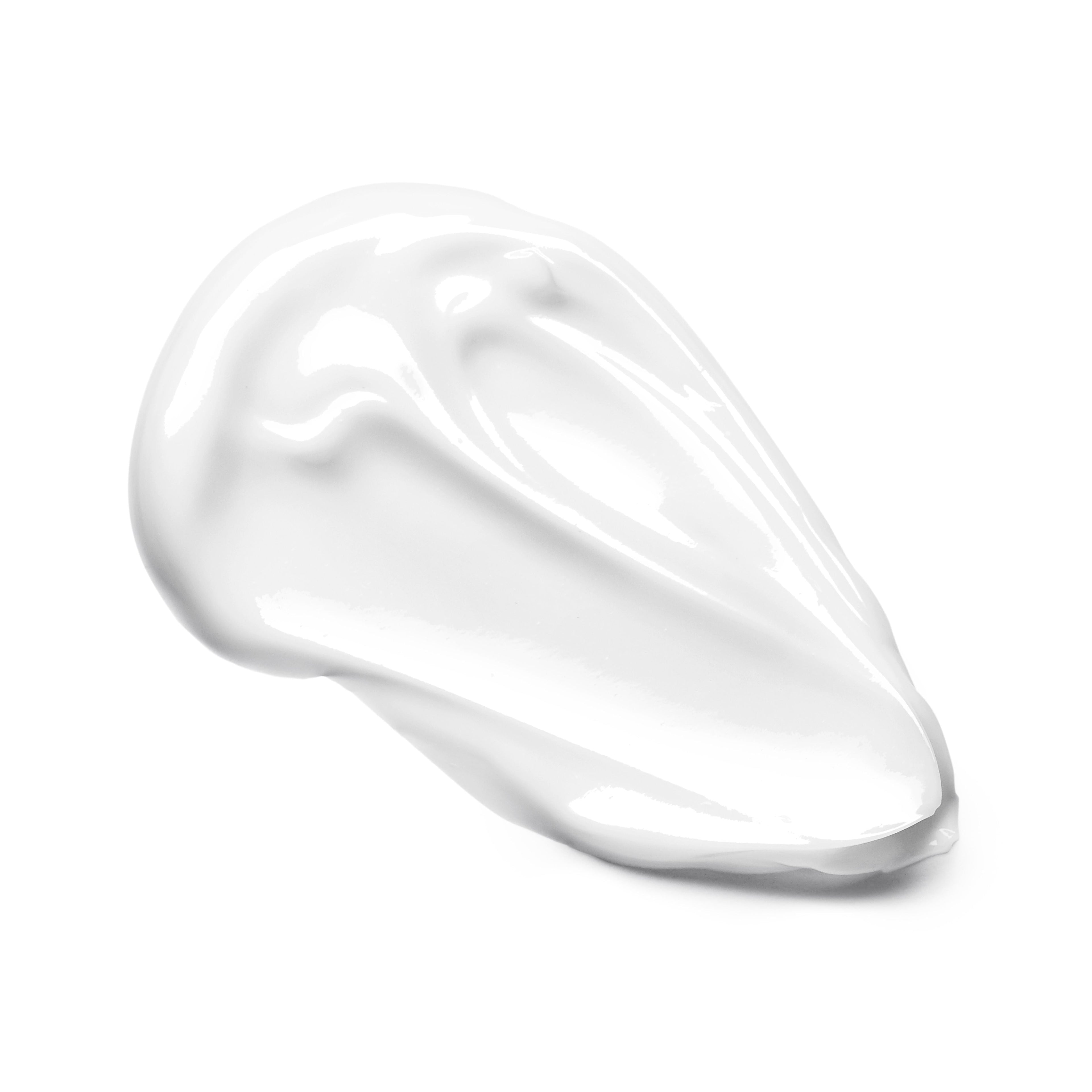 A dollop of MoltonBrown Nederlands Refined White Mulberry Fijne Vloeibare Handlotion 300ml, featuring white mulberry extract, is spread in an irregular teardrop shape on a white background.